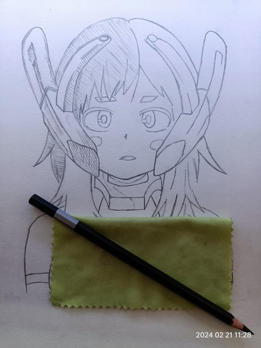 Anime Hero Girl Pencil Sketch | Emotional Manga Style Digital Art Download | Printable Wall Art for Anime Fans