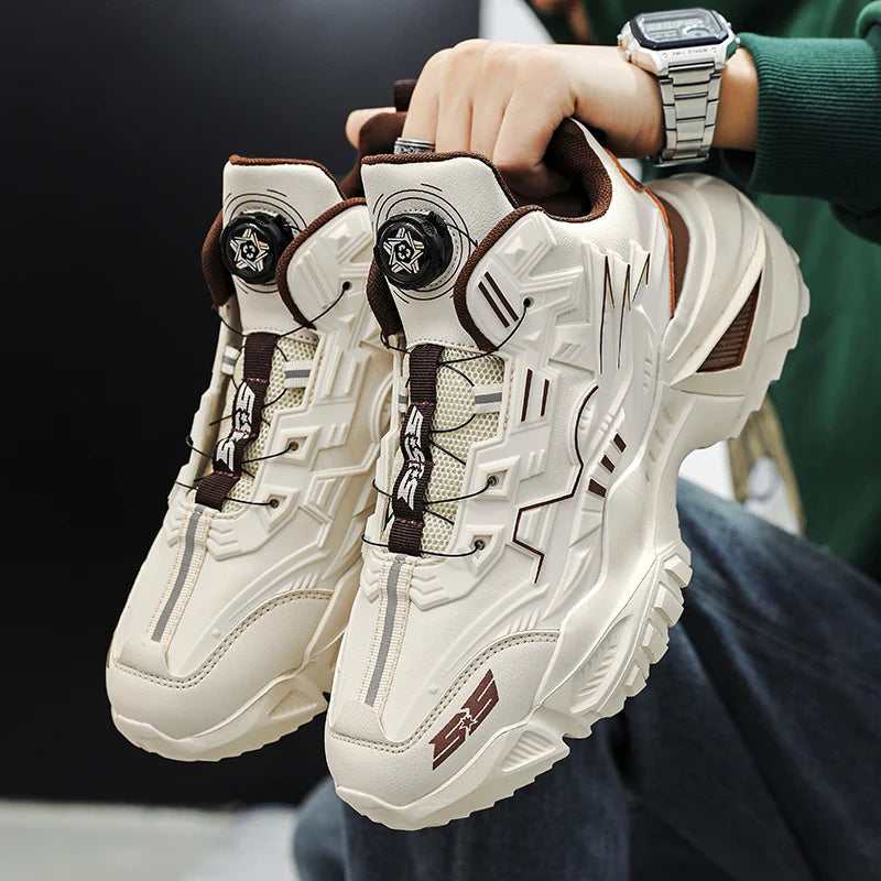 Fashion Chunky Sneakers for Men Comfortable 2025 New Man Casual Shoe Outdoor Anti Skid Male Vulcanize Shoes Tennis Thick Sole 44