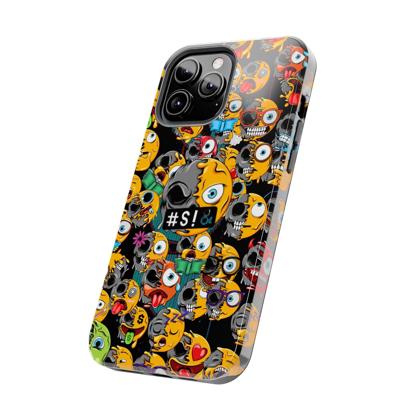 Tough Phone Case — Chaotic Emoji Skull Pattern (Grunge Viral Graphic)