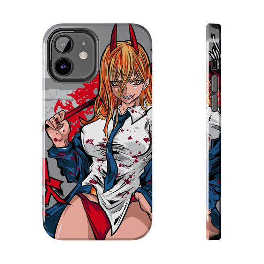 Anime Demon Girl Tough Phone Case — Bloody Harajuku Schoolgirl Design