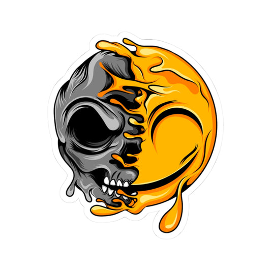 Savage Smile Emoji Sticker Sheet — Kiss-Cut Vinyl Decal for Laptops, Skateboards & Gifts