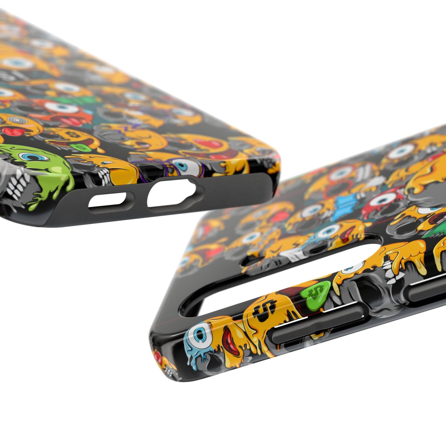 Tough Phone Case — Chaotic Emoji Skull Pattern (Grunge Viral Graphic)