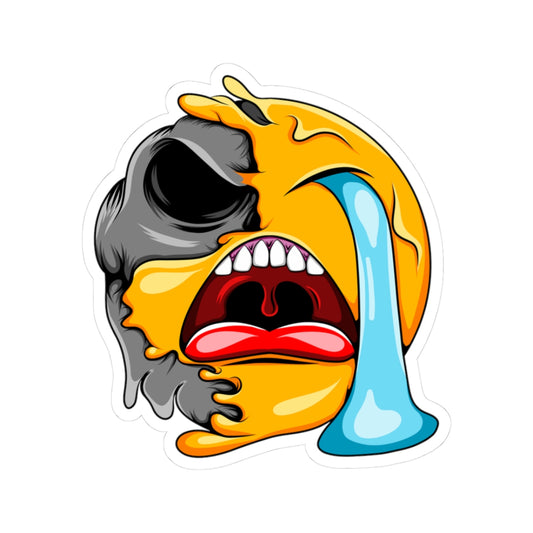 Savage Cry Emoji Sticker Sheet — Kiss-Cut Vinyl Decal for Laptops, Skateboards & Gifts