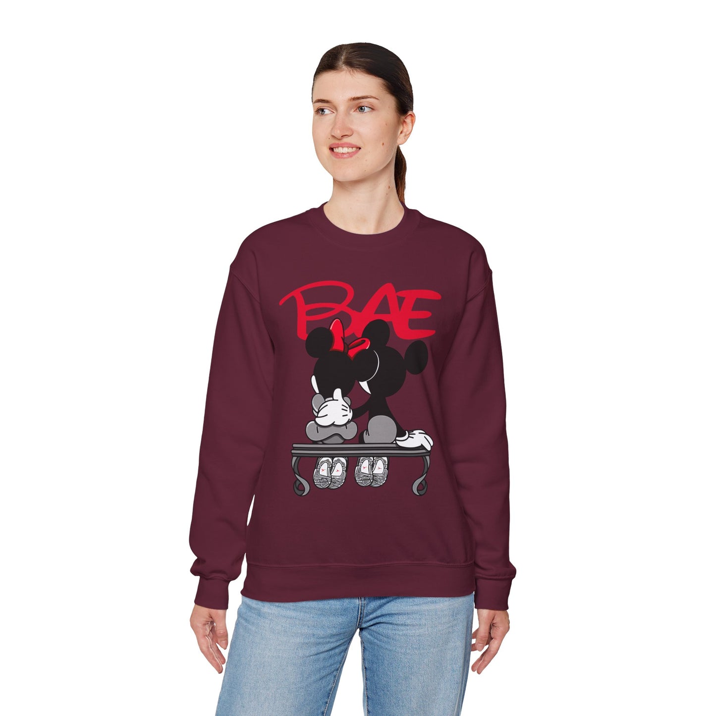 BAE Minnie Graphic Crewneck Sweatshirt – Cute Retro Cartoon Pullover