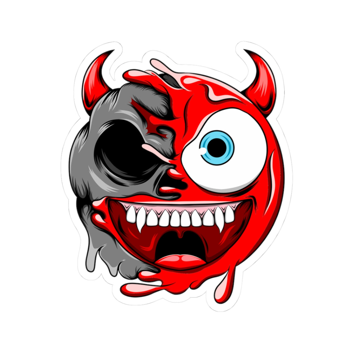 Devil Mode Emoji Sticker Sheet — Kiss-Cut Vinyl Decal for Laptops, Skateboards & Gifts