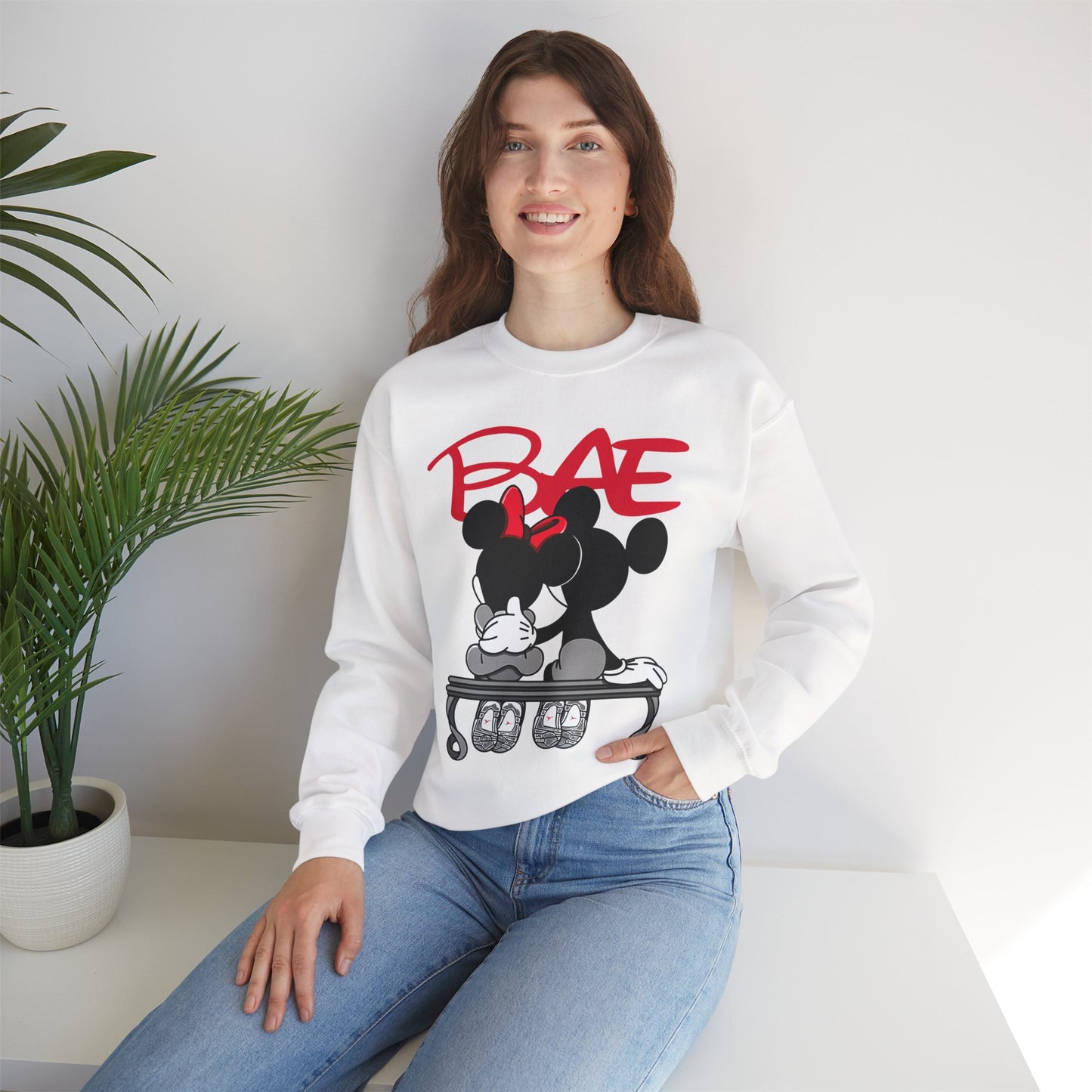 BAE Minnie Graphic Crewneck Sweatshirt – Cute Retro Cartoon Pullover