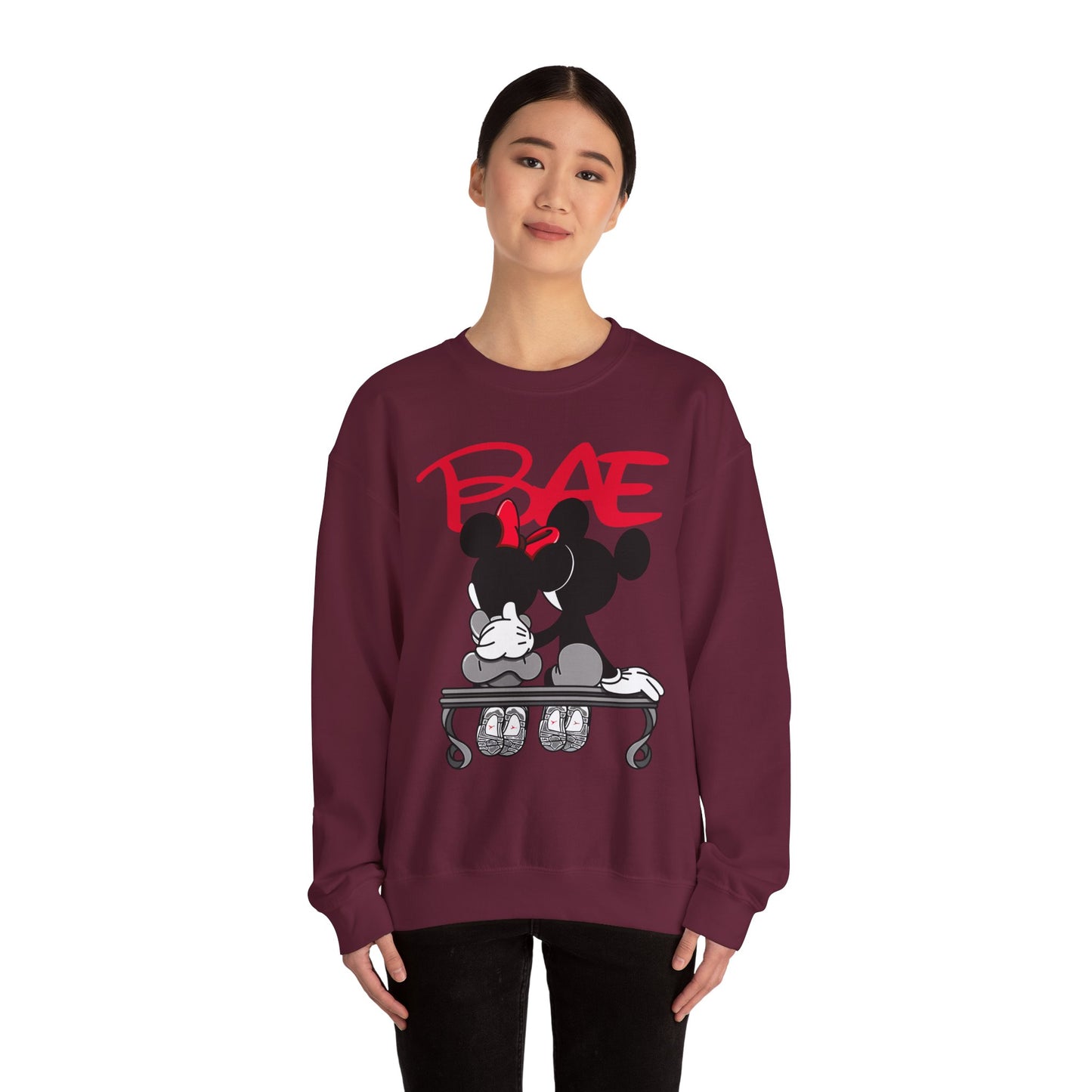 BAE Minnie Graphic Crewneck Sweatshirt – Cute Retro Cartoon Pullover