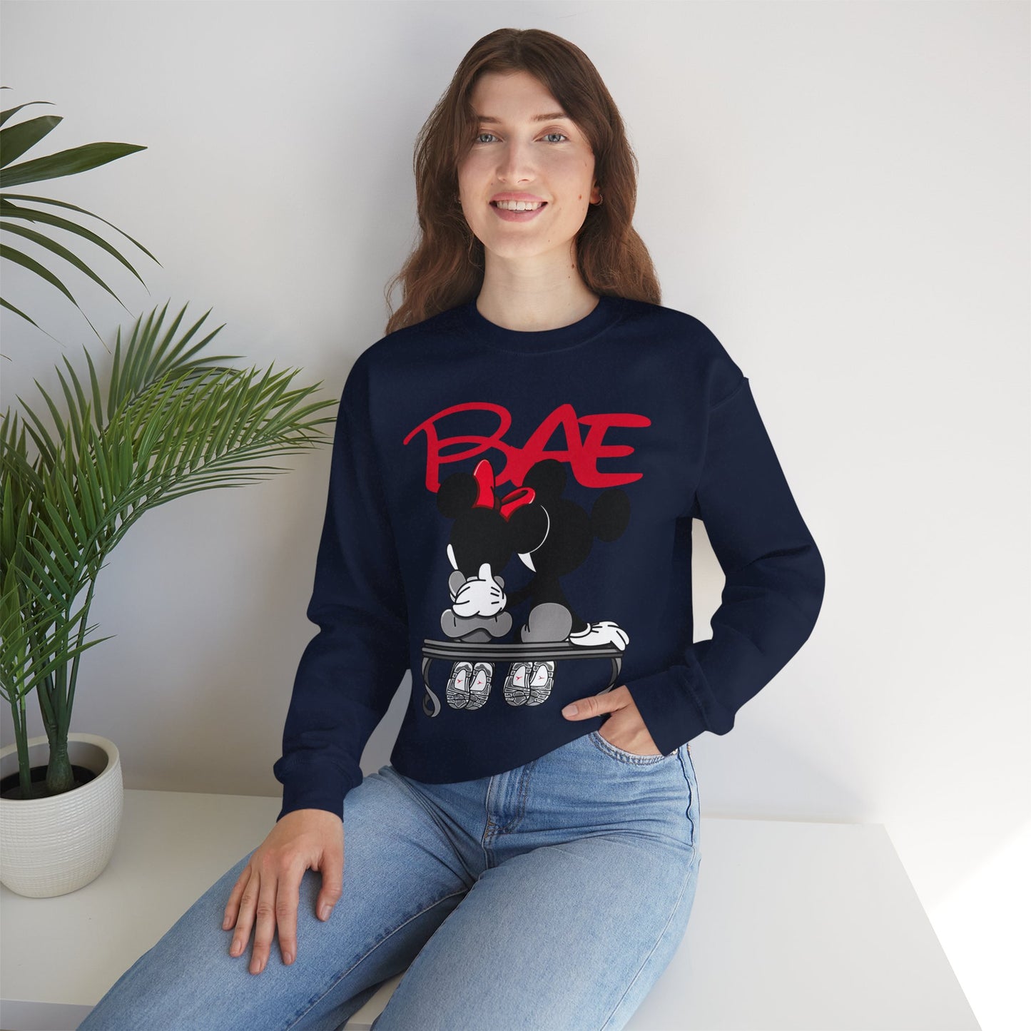 BAE Minnie Graphic Crewneck Sweatshirt – Cute Retro Cartoon Pullover