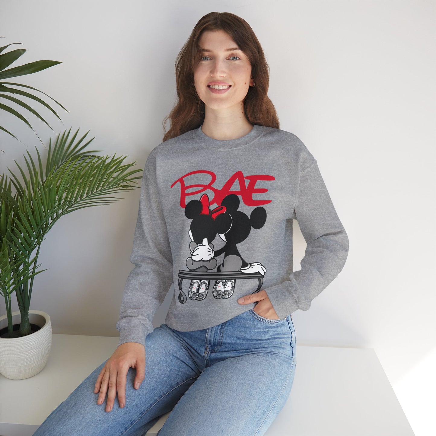 BAE Minnie Graphic Crewneck Sweatshirt – Cute Retro Cartoon Pullover