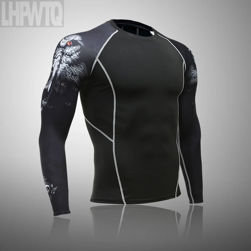 Men's Ski Thermal Underwear Set Motorcycle 4 Seasons Skiing Warm Base Layers Sportwear Tight Long shirt & Tops Set Clothing