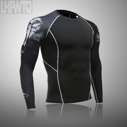 Men's Ski Thermal Underwear Set Motorcycle 4 Seasons Skiing Warm Base Layers Sportwear Tight Long shirt & Tops Set Clothing