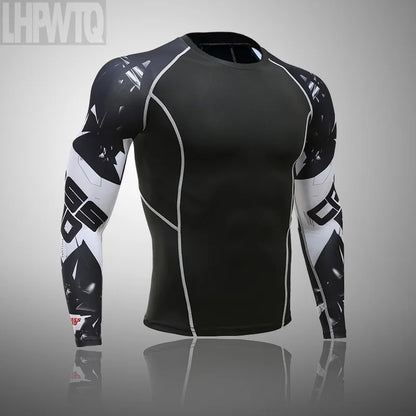 Men's Ski Thermal Underwear Set Motorcycle 4 Seasons Skiing Warm Base Layers Sportwear Tight Long shirt & Tops Set Clothing