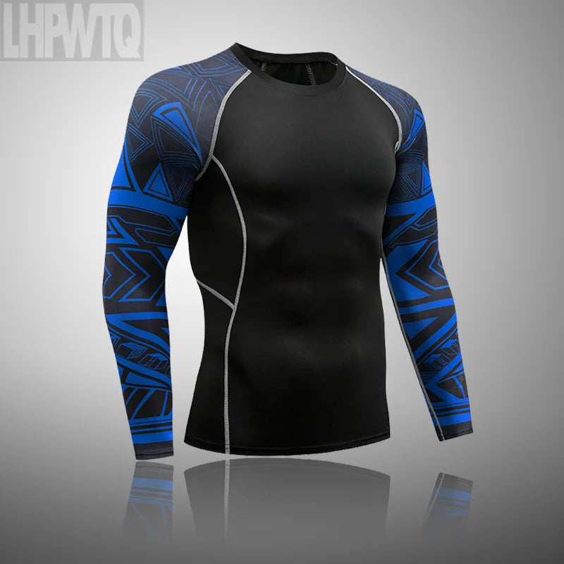 Men's Ski Thermal Underwear Set Motorcycle 4 Seasons Skiing Warm Base Layers Sportwear Tight Long shirt & Tops Set Clothing