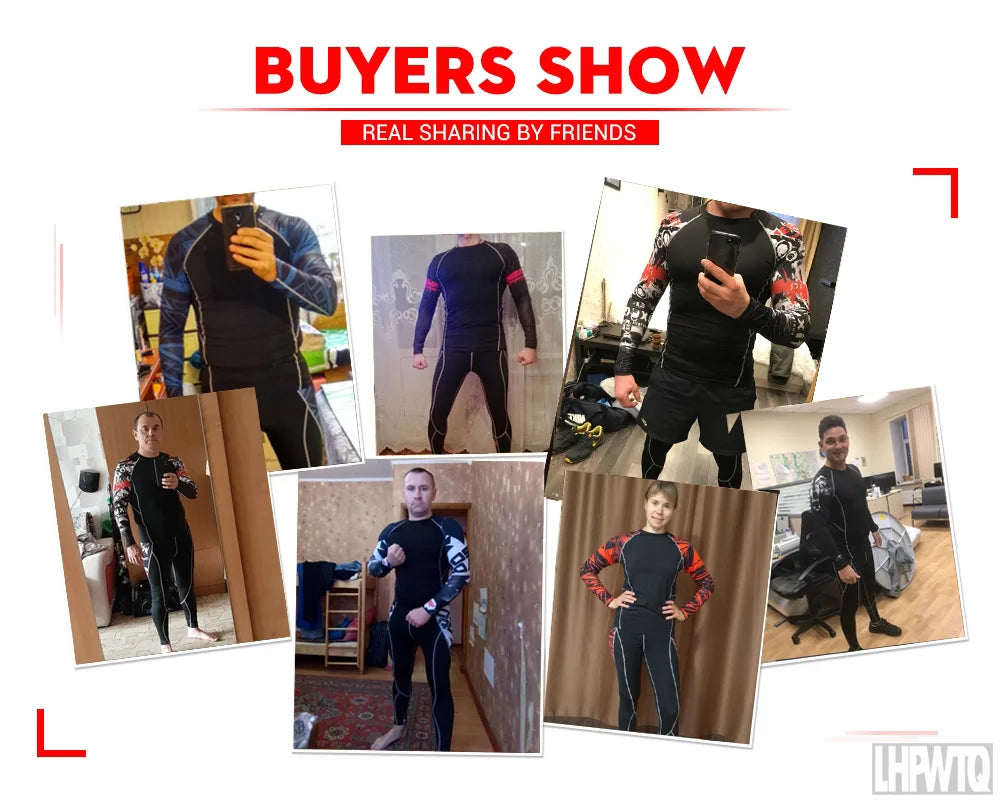 Men's Ski Thermal Underwear Set Motorcycle 4 Seasons Skiing Warm Base Layers Sportwear Tight Long shirt & Tops Set Clothing