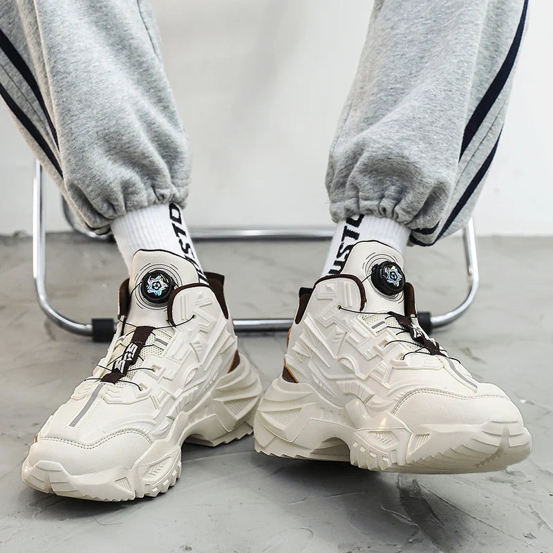 Fashion Chunky Sneakers for Men Comfortable 2025 New Man Casual Shoe Outdoor Anti Skid Male Vulcanize Shoes Tennis Thick Sole 44