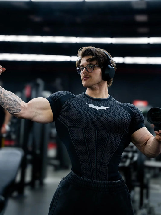 Men's Muscle Quick Dry Skinny Fit Short Sleeve Athletic T-Shirt Gym Workout Fitness Running Sport Bodybuilding Male Casual Shirt