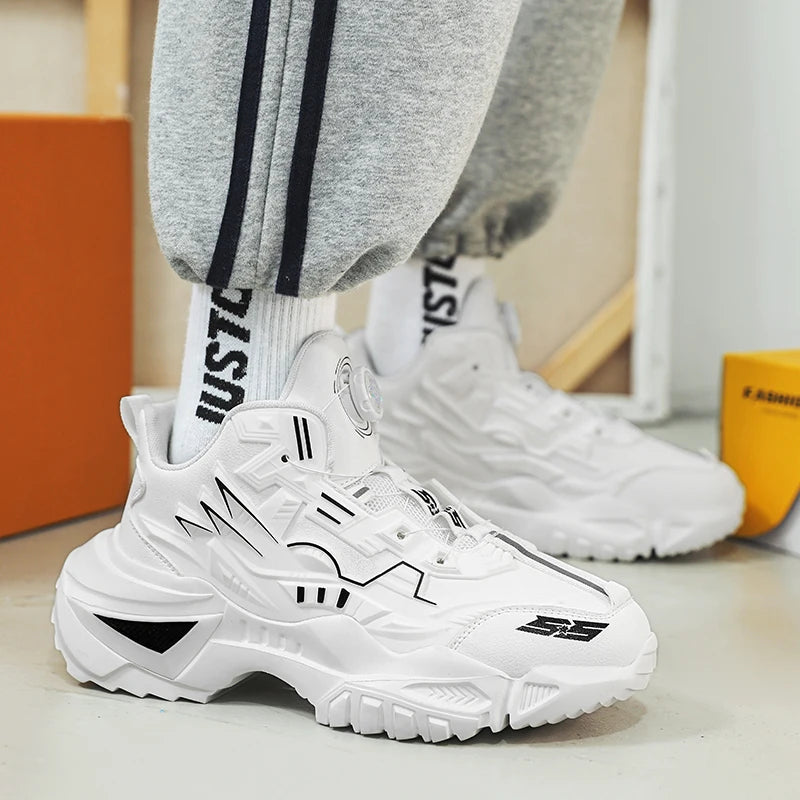 Fashion Chunky Sneakers for Men Comfortable 2025 New Man Casual Shoe Outdoor Anti Skid Male Vulcanize Shoes Tennis Thick Sole 44