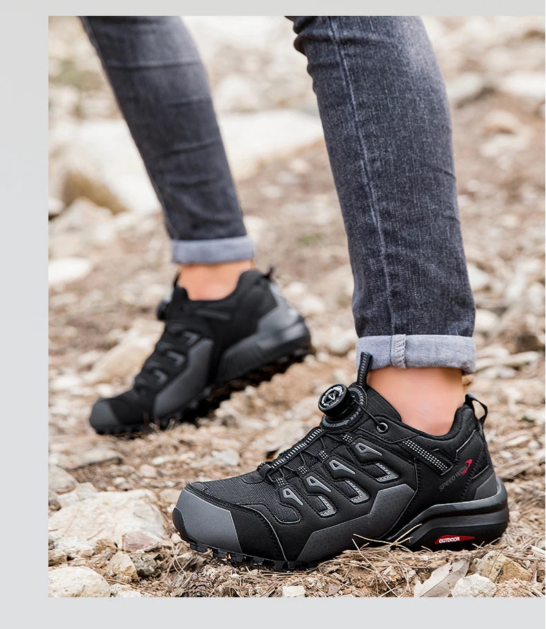 Men's Hiking Shoes Suede Leather Outdoor Shoes Wear-resistant Men Trekking Walking Hunting Tactical Sneakers