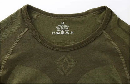 Seamless Tight Tactical Thermal Underwear Men Outdoor Sport Function Breathable Training Cycling Thermo Underwear 3XL Long Johns