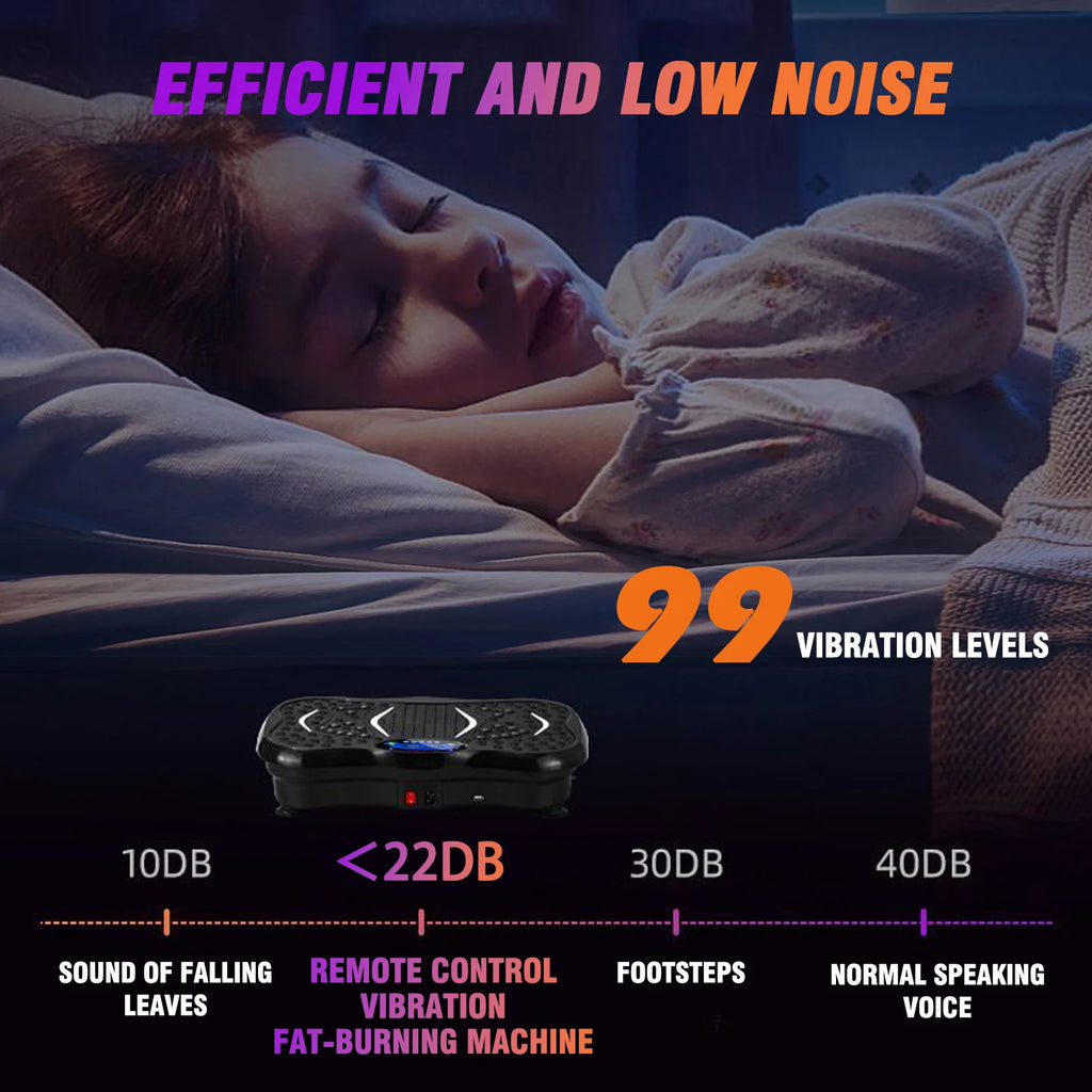 Full Body Workout Vibration Plate Machine with Resistance Bands Fat-Burning Power Vibration Fitness Equipment for Weight Loss Home Gym