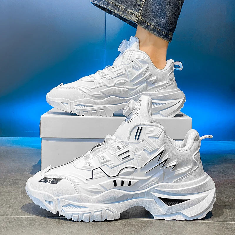 Fashion Chunky Sneakers for Men Comfortable 2025 New Man Casual Shoe Outdoor Anti Skid Male Vulcanize Shoes Tennis Thick Sole 44