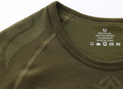 Seamless Tight Tactical Thermal Underwear Men Outdoor Sport Function Breathable Training Cycling Thermo Underwear 3XL Long Johns