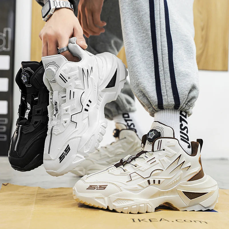 Fashion Chunky Sneakers for Men Comfortable 2025 New Man Casual Shoe Outdoor Anti Skid Male Vulcanize Shoes Tennis Thick Sole 44