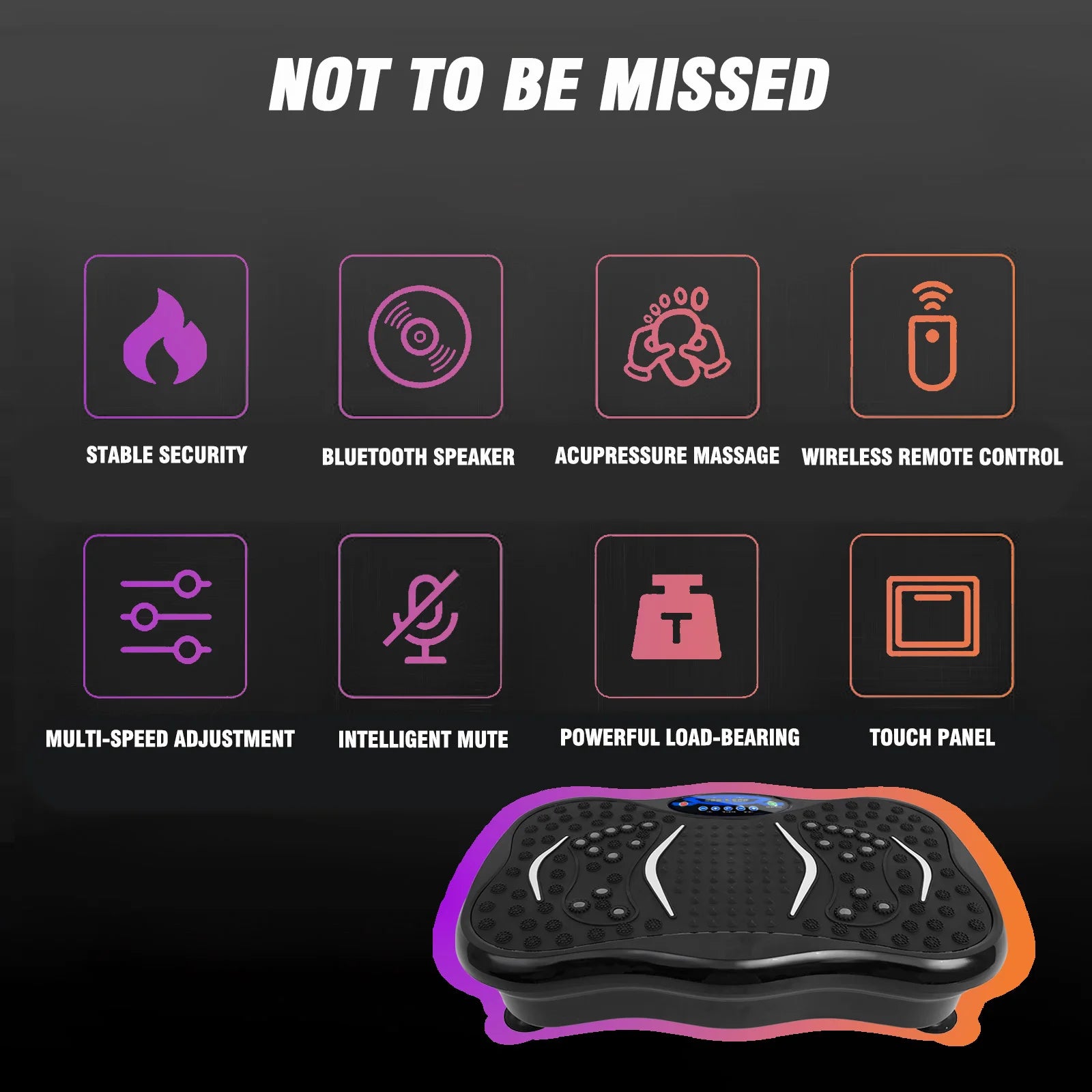 Full Body Workout Vibration Plate Machine with Resistance Bands Fat-Burning Power Vibration Fitness Equipment for Weight Loss Home Gym