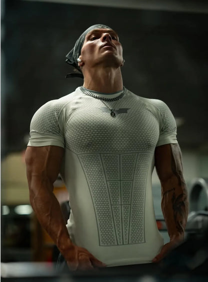 Men's Muscle Quick Dry Skinny Fit Short Sleeve Athletic T-Shirt Gym Workout Fitness Running Sport Bodybuilding Male Casual Shirt