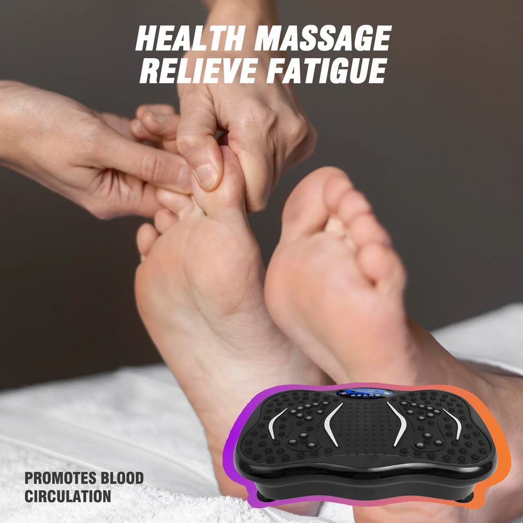 Full Body Workout Vibration Plate Machine with Resistance Bands Fat-Burning Power Vibration Fitness Equipment for Weight Loss Home Gym